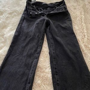 black wide leg denim forum jeans